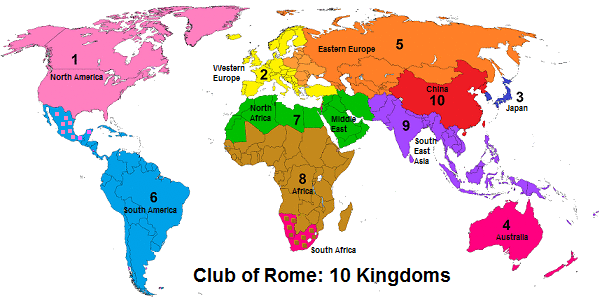 Map of the Ten divisions of Earth